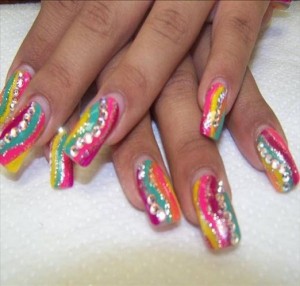 Nails-glitter-multi-couleur